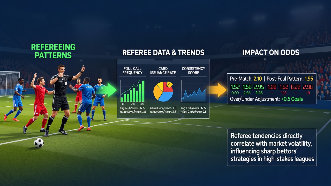 Close-up of VAR monitor review during a soccer match showing officials analyzing footage that can shift betting odds